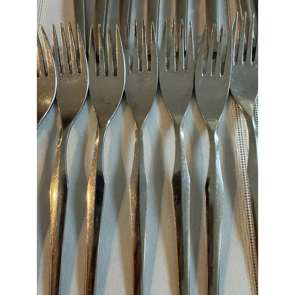 VTG NICA  Roneusil Rostfrei Stainless Flatware 31 Pc Set Germany MCM Modernist
